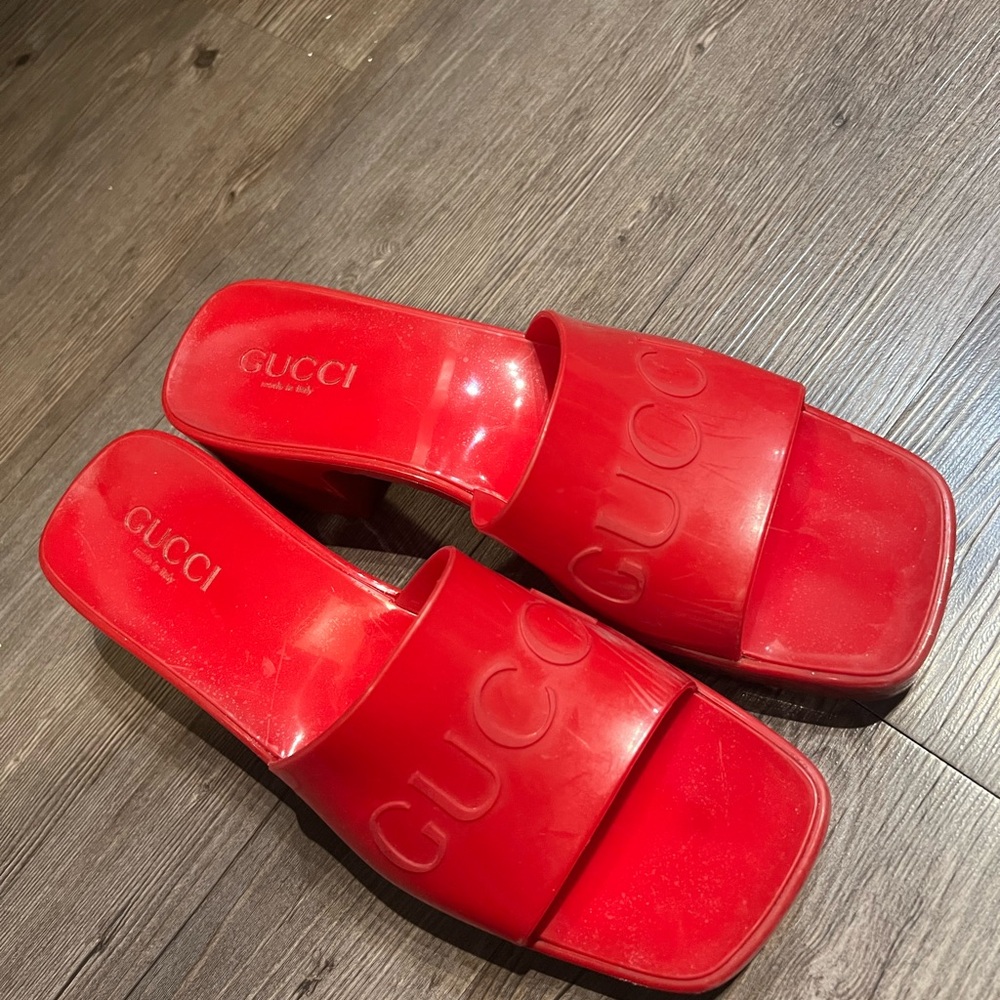 Gucci Bold Red Slide Sandals